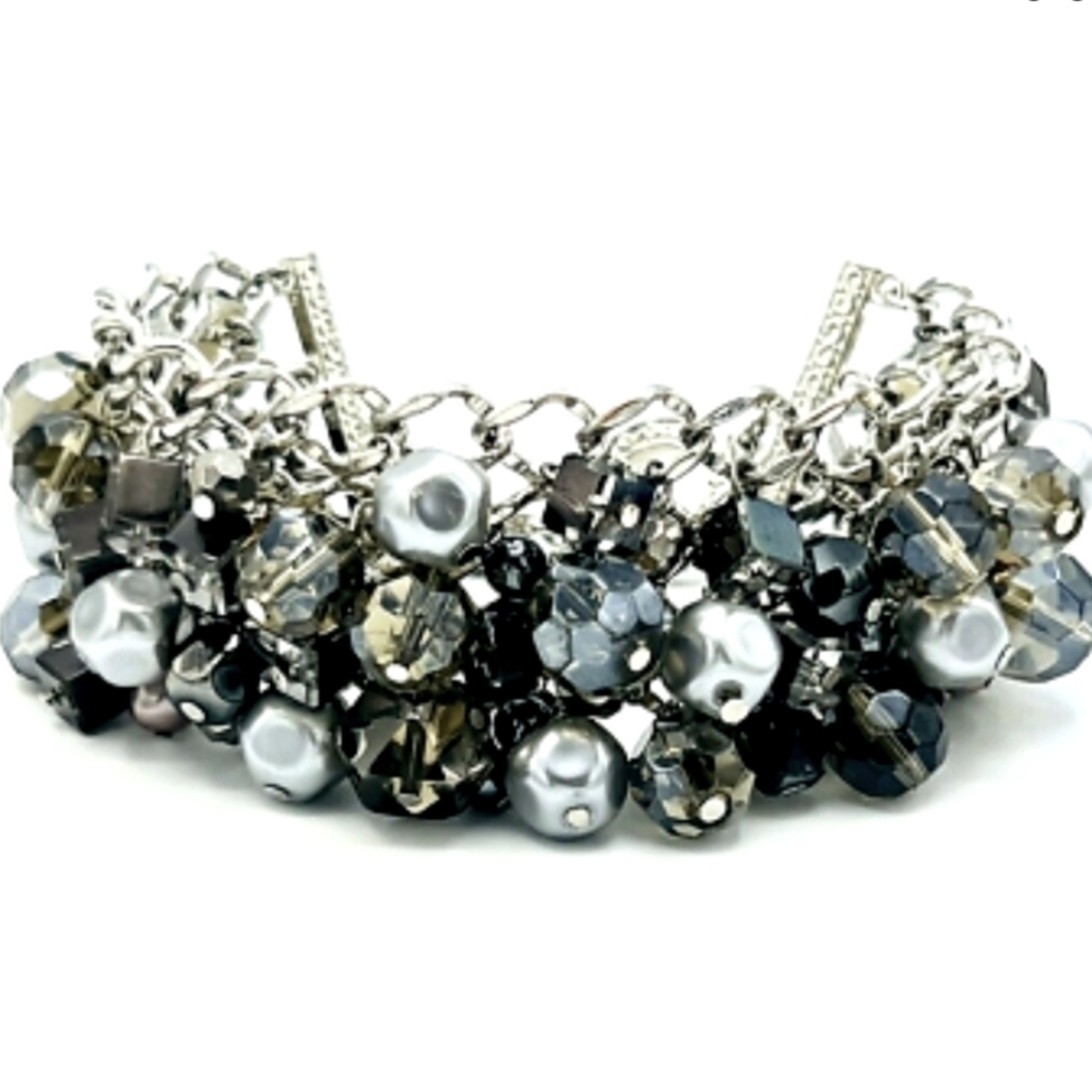 Premier Designs Mixed Gray Beads Bracelet